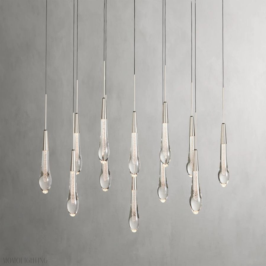 Rain Linear Solitaire Crystal Chandelier-Momo Lighting