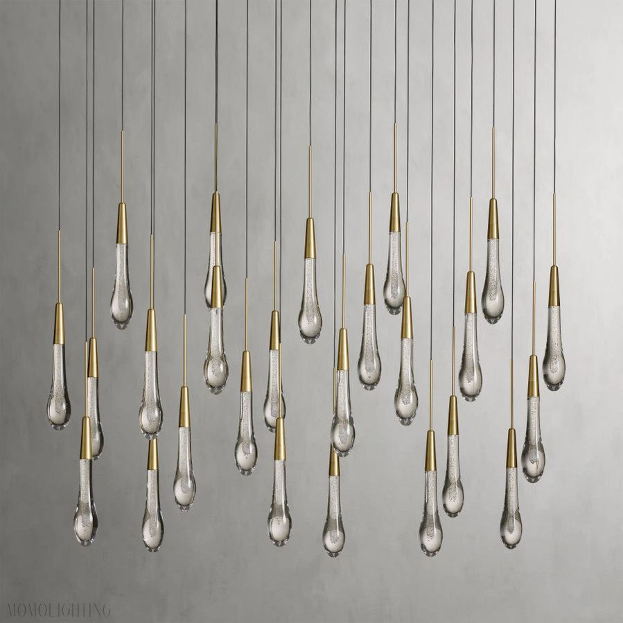 Rain Linear Solitaire Crystal Chandelier-Momo Lighting
