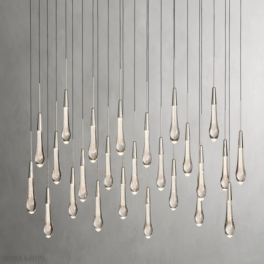 Rain Linear Solitaire Crystal Chandelier-Momo Lighting