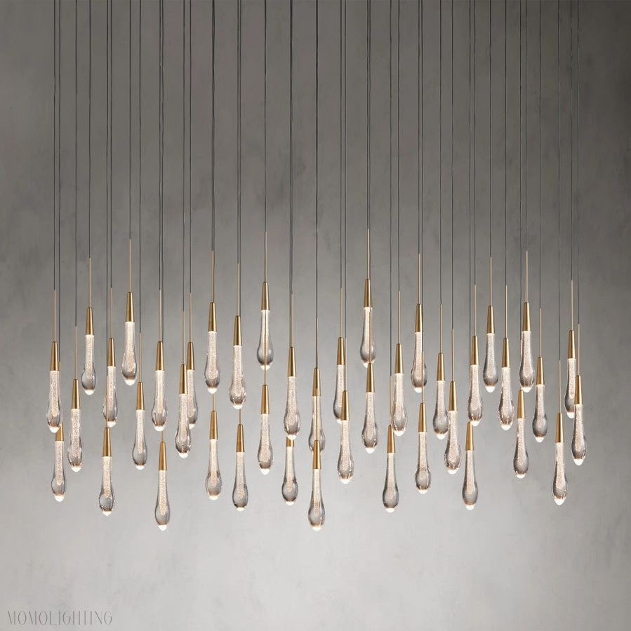 Rain Linear Solitaire Crystal Chandelier-Momo Lighting