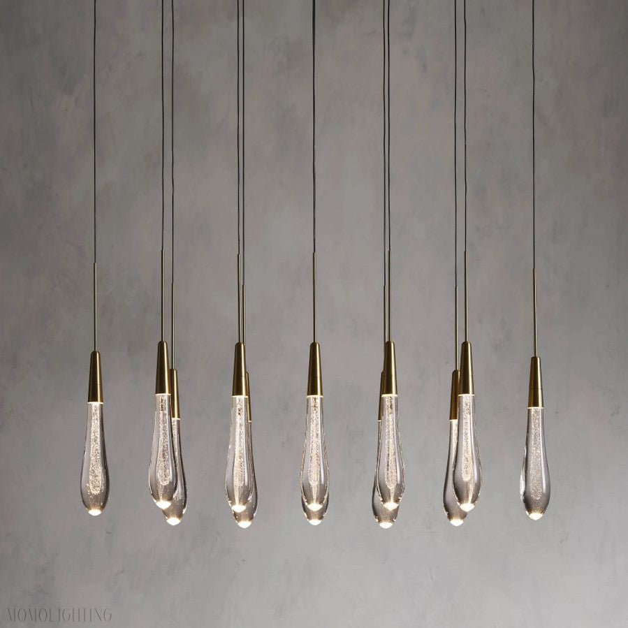 Rain Linear Solitaire Crystal Chandelier-Momo Lighting