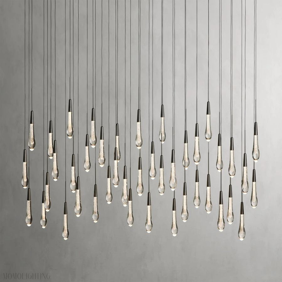 Rain Linear Solitaire Crystal Chandelier-Momo Lighting