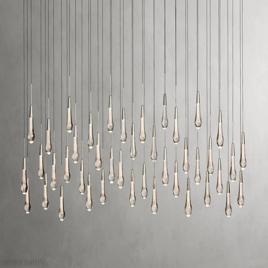 Rain Linear Solitaire Crystal Chandelier-Momo Lighting