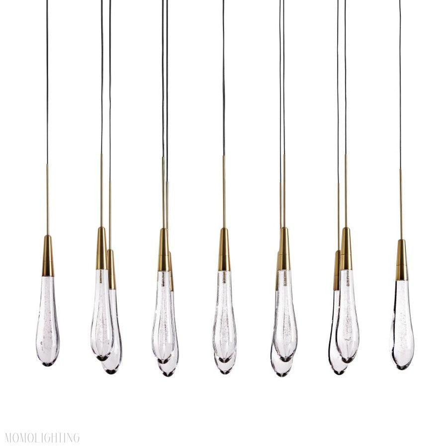 Rain Linear Solitaire Crystal Chandelier-Momo Lighting