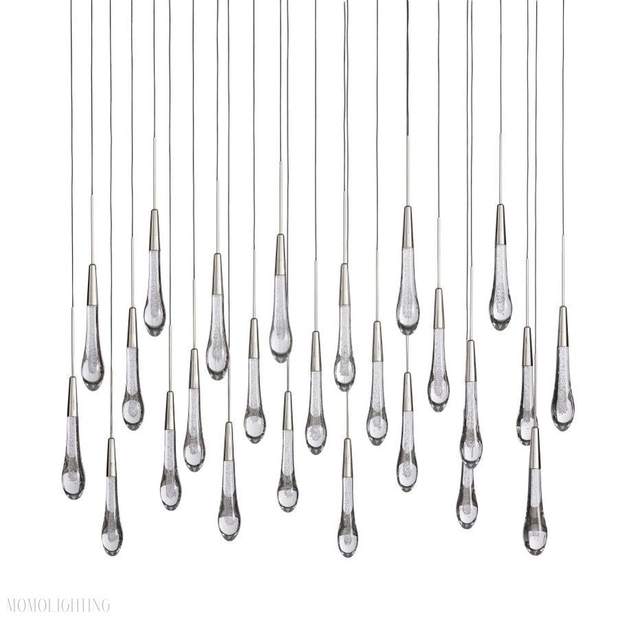 Rain Linear Solitaire Crystal Chandelier-Momo Lighting
