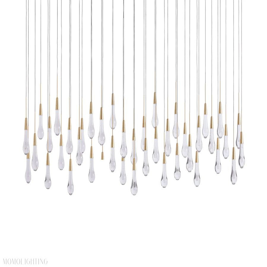 Rain Linear Solitaire Crystal Chandelier-Momo Lighting