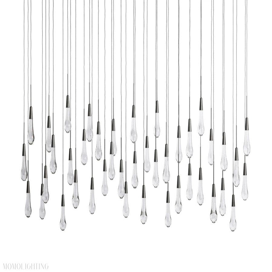 Rain Linear Solitaire Crystal Chandelier-Momo Lighting