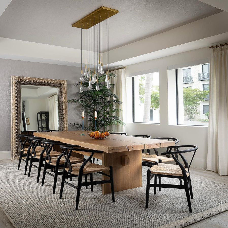 Rain Linear Solitaire Crystal Chandelier-Momo Lighting