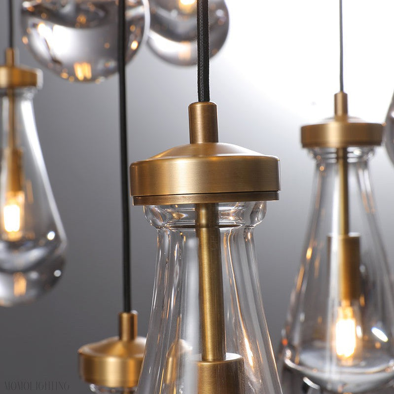 Raindrop Glass Linear Chandelier 54"-Momo Lighting