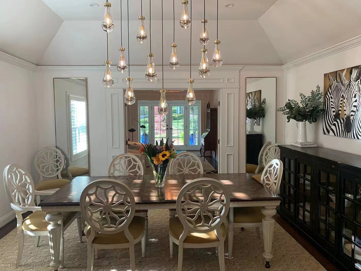 Raindrop Glass Linear Chandelier 54"-Momo Lighting