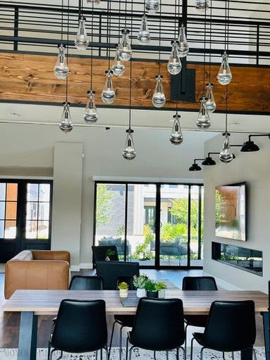 Raindrop Glass Linear Chandelier 54"-Momo Lighting