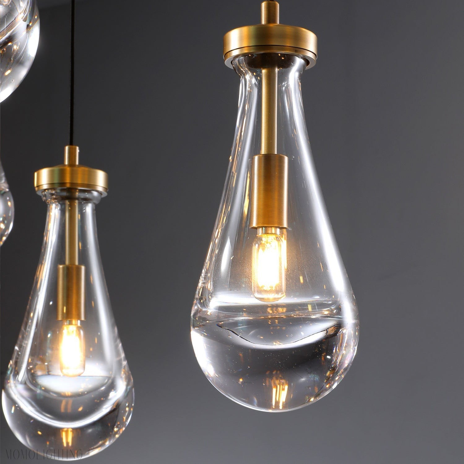 Raindrop Glass Linear Chandelier 72"-Momo Lighting