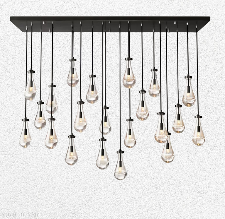 Raindrop Glass Linear Chandelier 72"-Momo Lighting