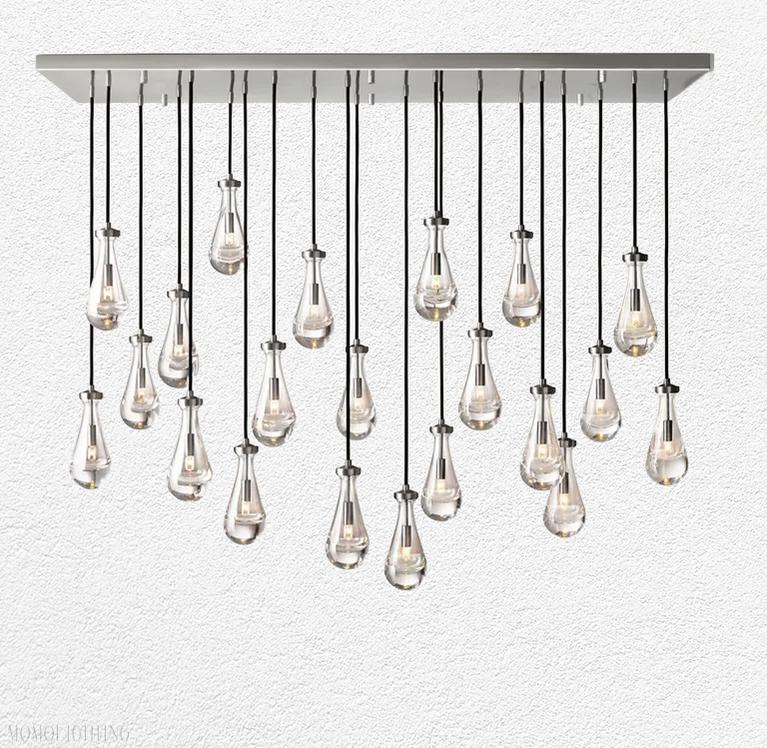 Raindrop Glass Linear Chandelier 72"-Momo Lighting