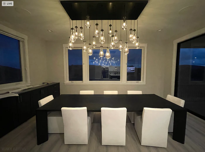 Raindrop Glass Linear Chandelier 72"-Momo Lighting