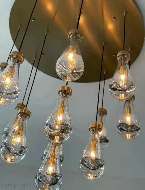 Raindrop Glass Round Chandelier 36"-Momo Lighting