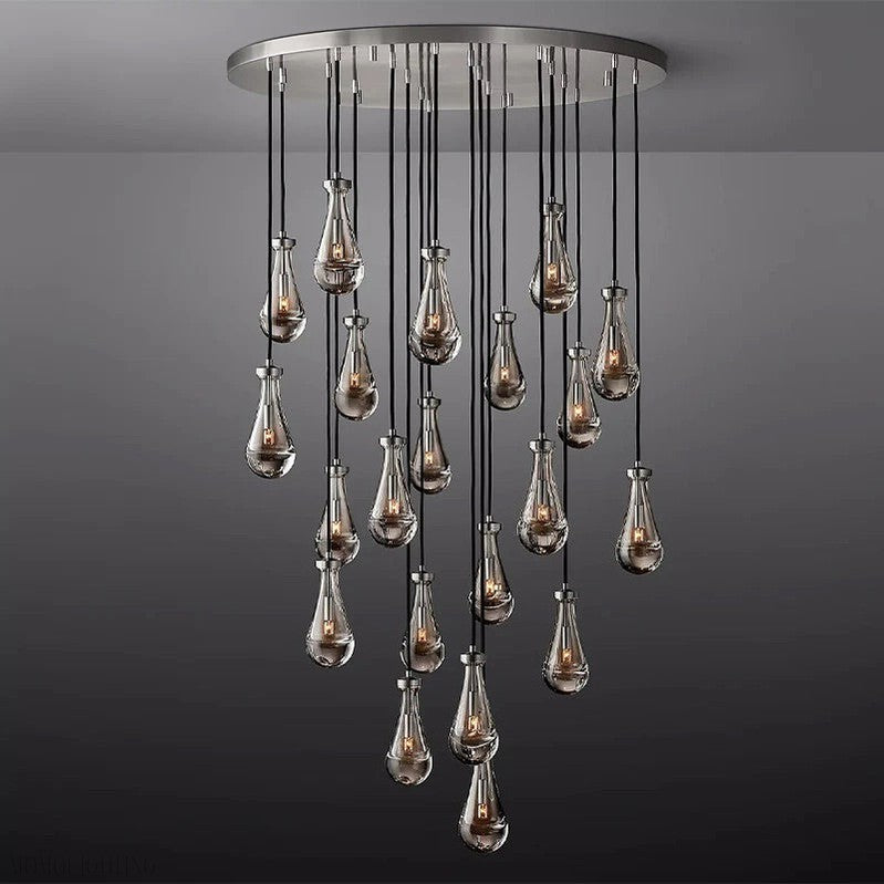 Raindrop Glass Round Chandelier 47"-Momo Lighting