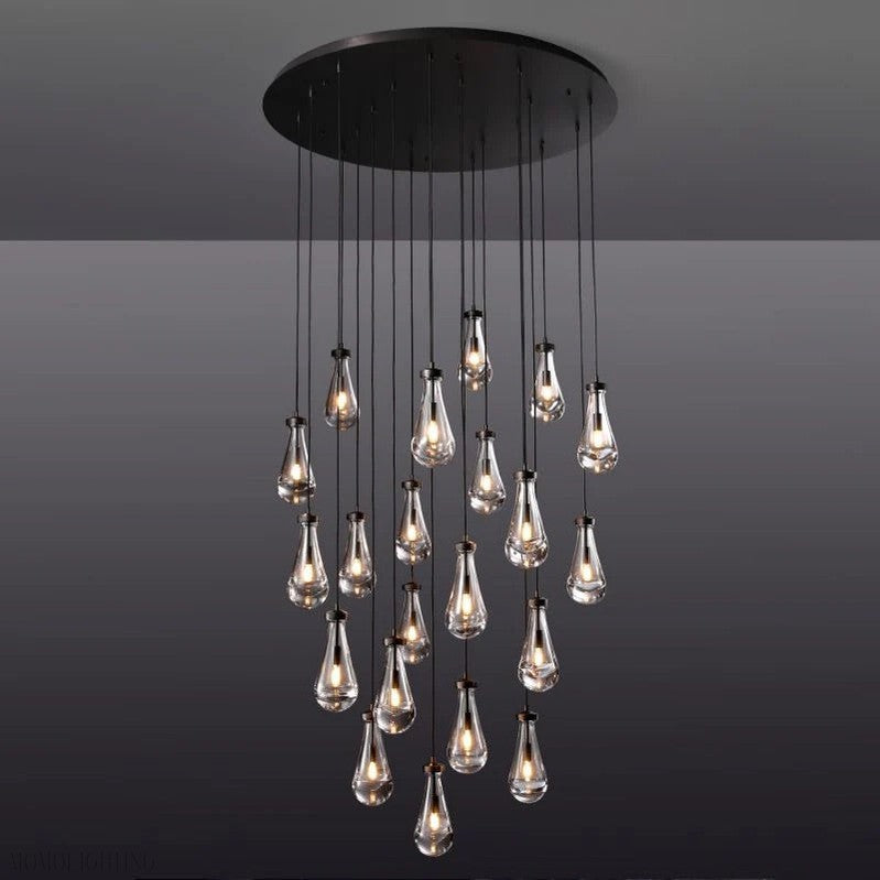 Raindrop Glass Round Chandelier 47"-Momo Lighting