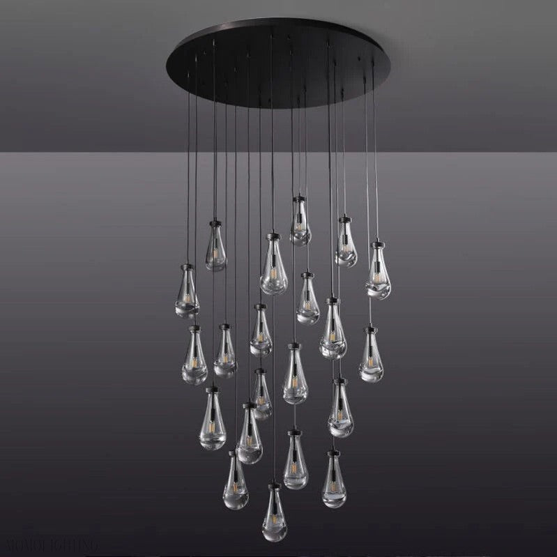 Raindrop Glass Round Chandelier 47"-Momo Lighting