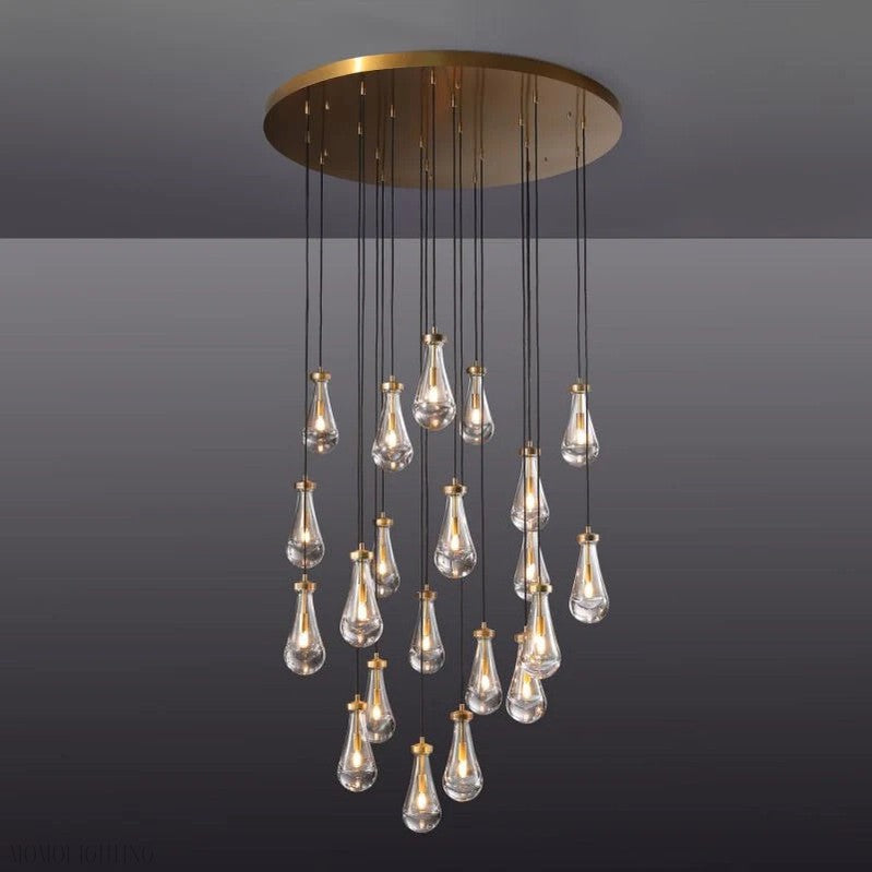 Raindrop Glass Round Chandelier 47"-Momo Lighting