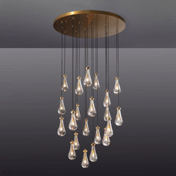 Raindrop Glass Round Chandelier 47"-Momo Lighting
