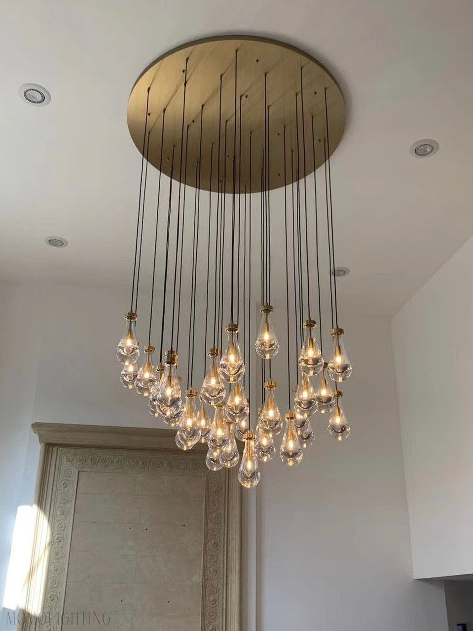 Raindrop Glass Round Chandelier 60"-Momo Lighting