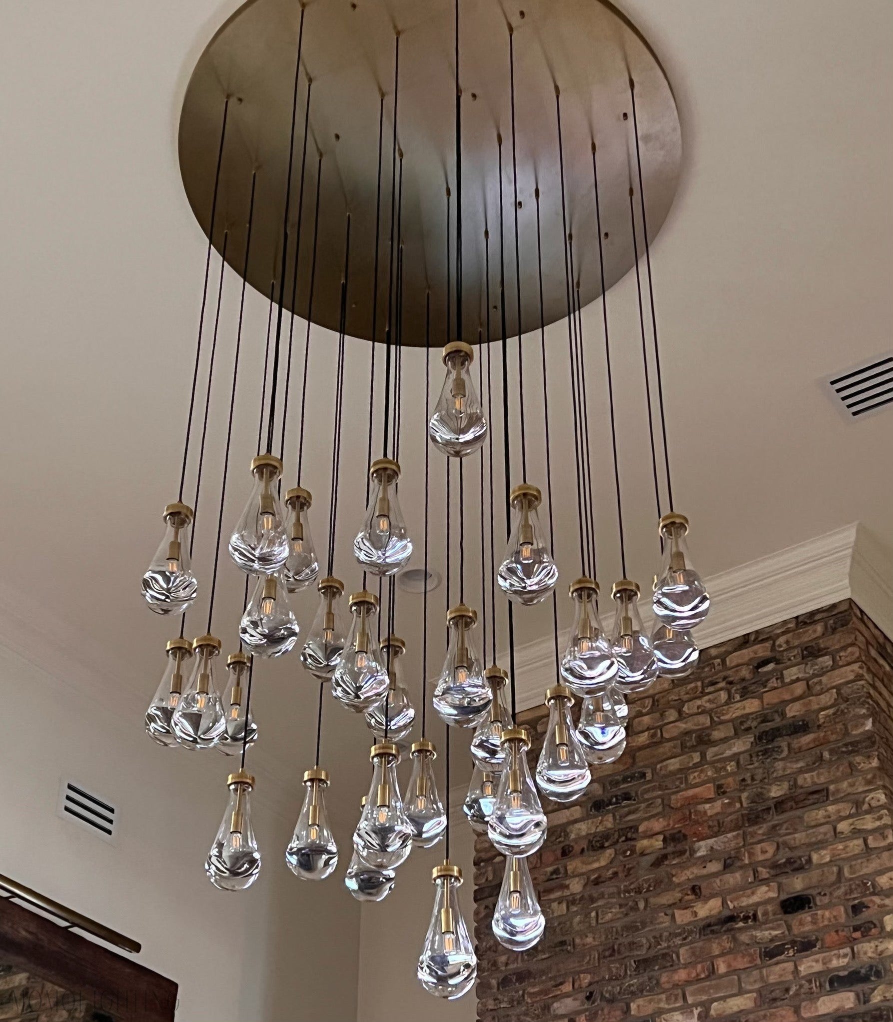 Raindrop Glass Round Chandelier 60"-Momo Lighting