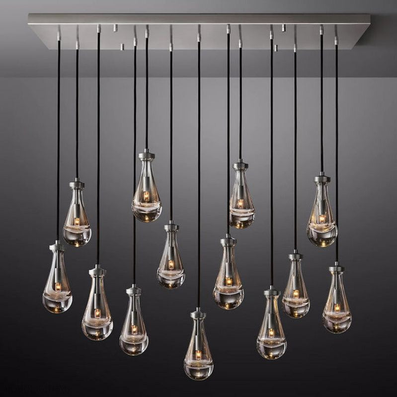 Raindrop Modern Rectangle Chandelier For Dining Room Kitchen Island-Momo Lighting