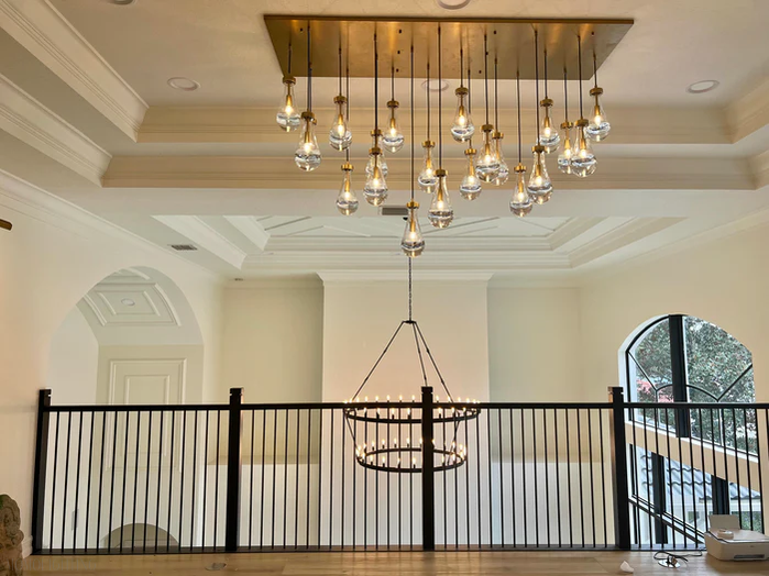 Raindrop Modern Rectangle Chandelier For Dining Room Kitchen Island-Momo Lighting