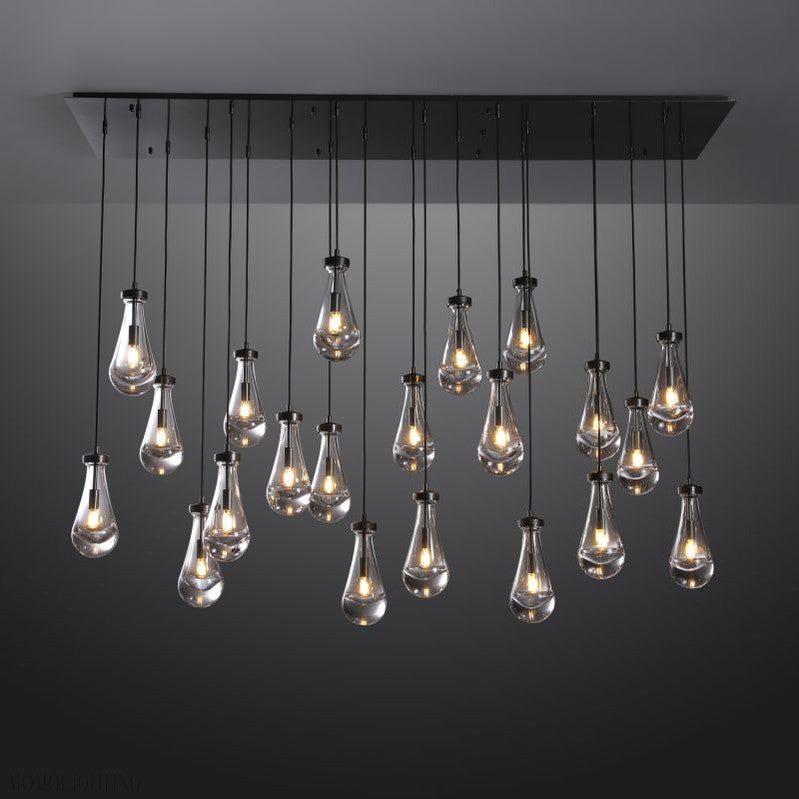 Raindrop Modern Rectangle Chandelier For Dining Room Kitchen Island-Momo Lighting