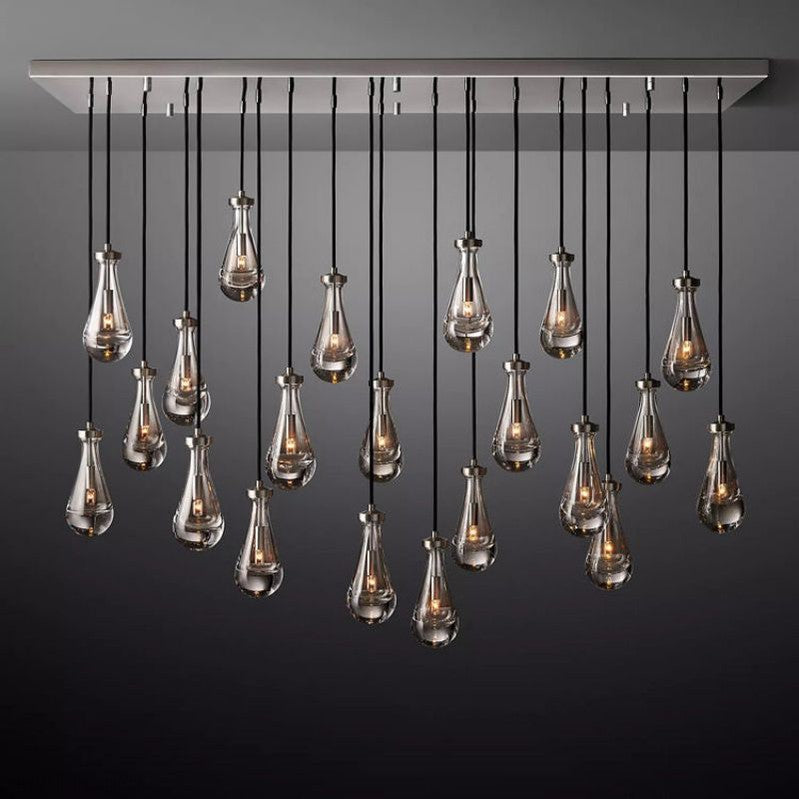 Raindrop Modern Rectangle Chandelier For Dining Room Kitchen Island-Momo Lighting