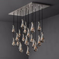 Raindrop Modern Rectangle Chandelier For Dining Room Kitchen Island-Momo Lighting