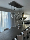 Raindrop Modern Rectangle Chandelier For Dining Room Kitchen Island-Momo Lighting
