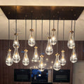 Raindrop Modern Rectangle Chandelier For Dining Room Kitchen Island-Momo Lighting