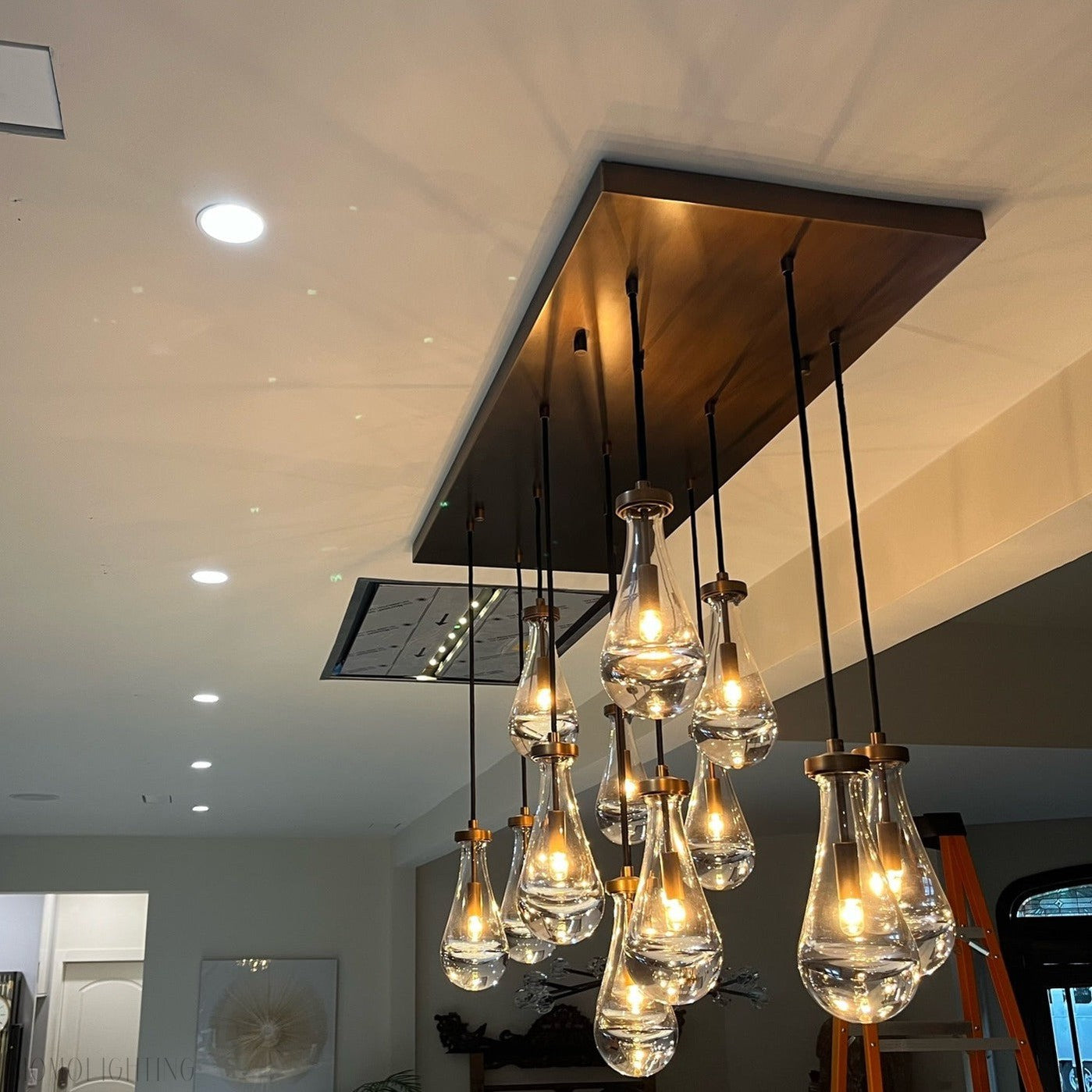 Raindrop Modern Rectangle Chandelier For Dining Room Kitchen Island-Momo Lighting