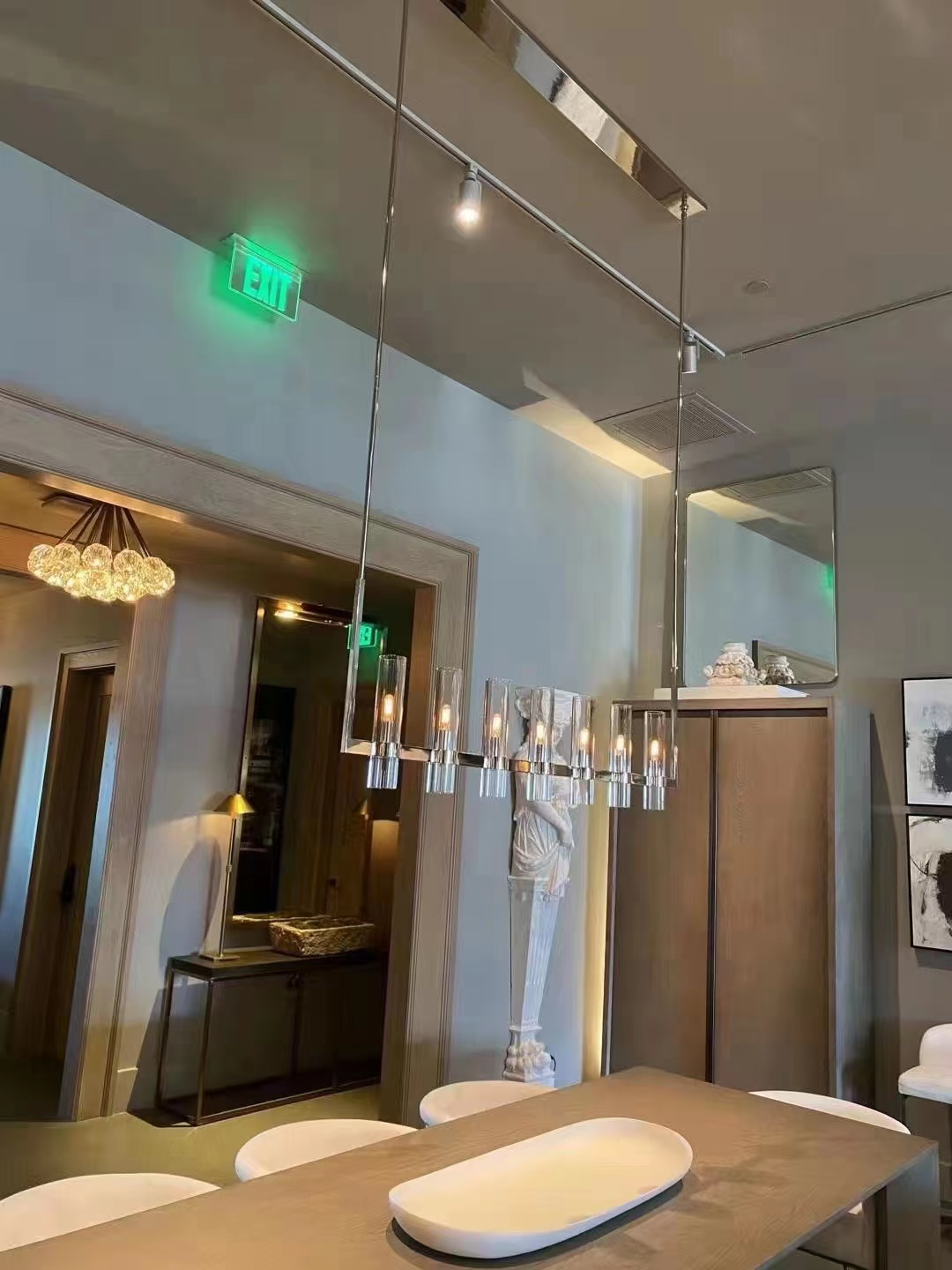 Ravelle Glass Linear Chandelier 72"-Momo Lighting