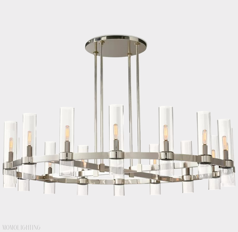 Ravelle Glass Round Chandelier 48"-Momo Lighting