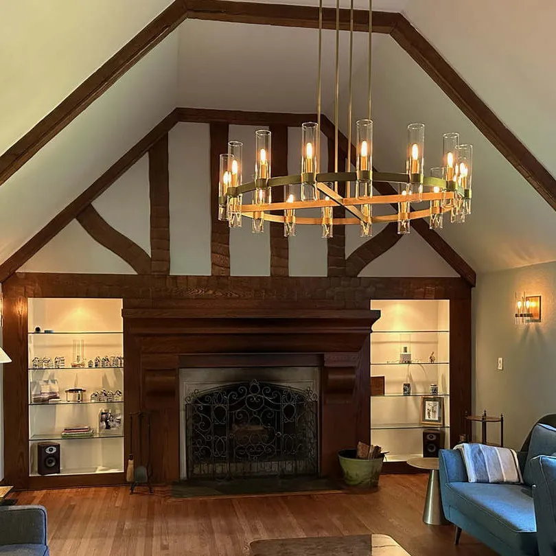 Ravelle Glass Round Chandelier 48"-Momo Lighting