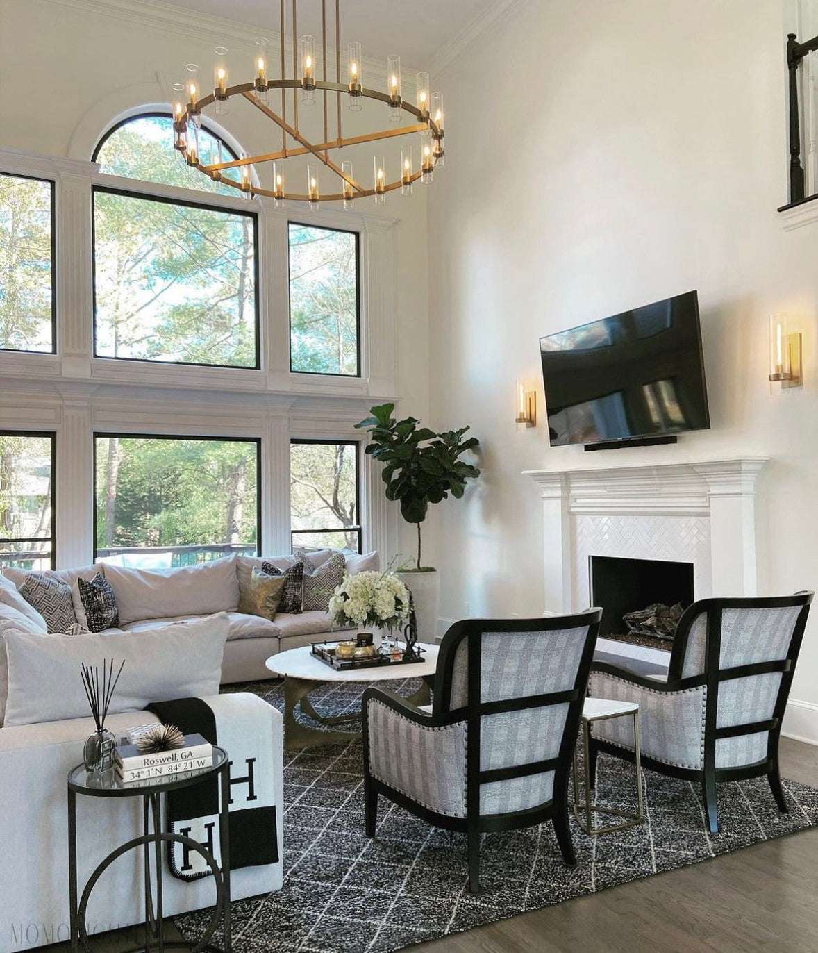 Ravelle Glass Round Chandelier 60"-Momo Lighting