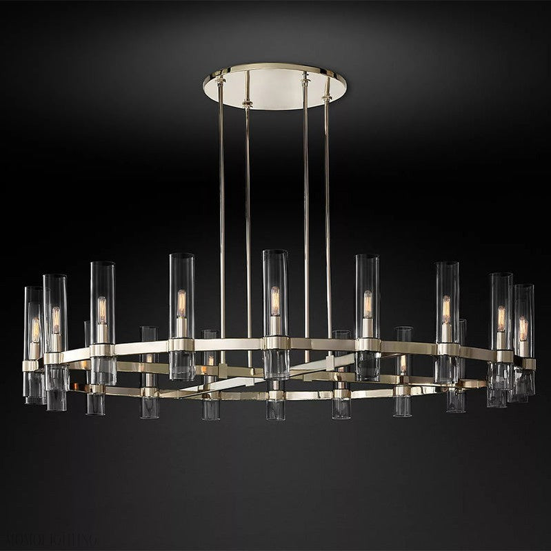 Ravelle Glass Round Chandelier 60"-Momo Lighting