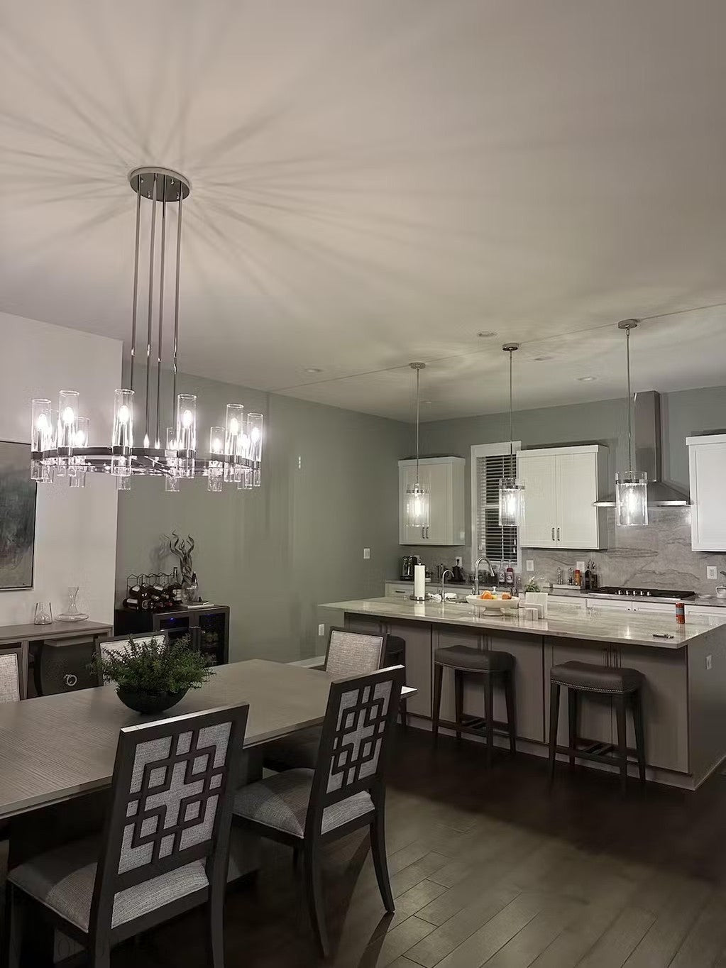 Ravelle Glass Round Chandelier 60"-Momo Lighting