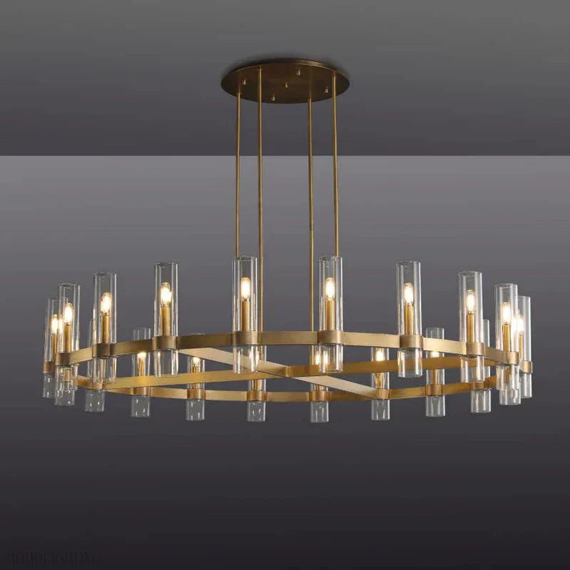 Ravelle Glass Round Chandelier 60"-Momo Lighting