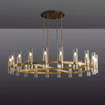 Ravelle Glass Round Chandelier 60"-Momo Lighting