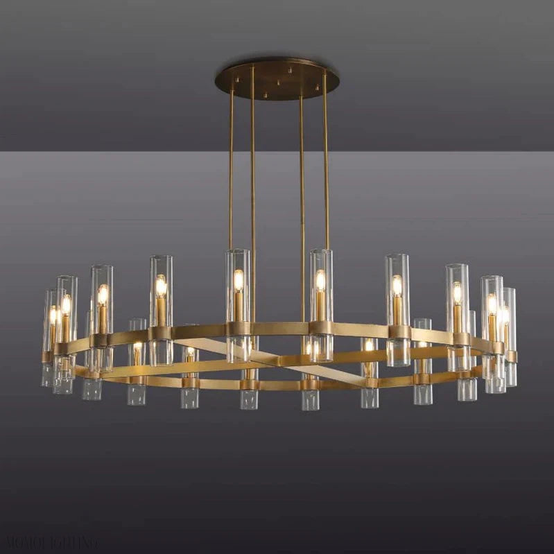 Ravelle Glass Round Chandelier 60"