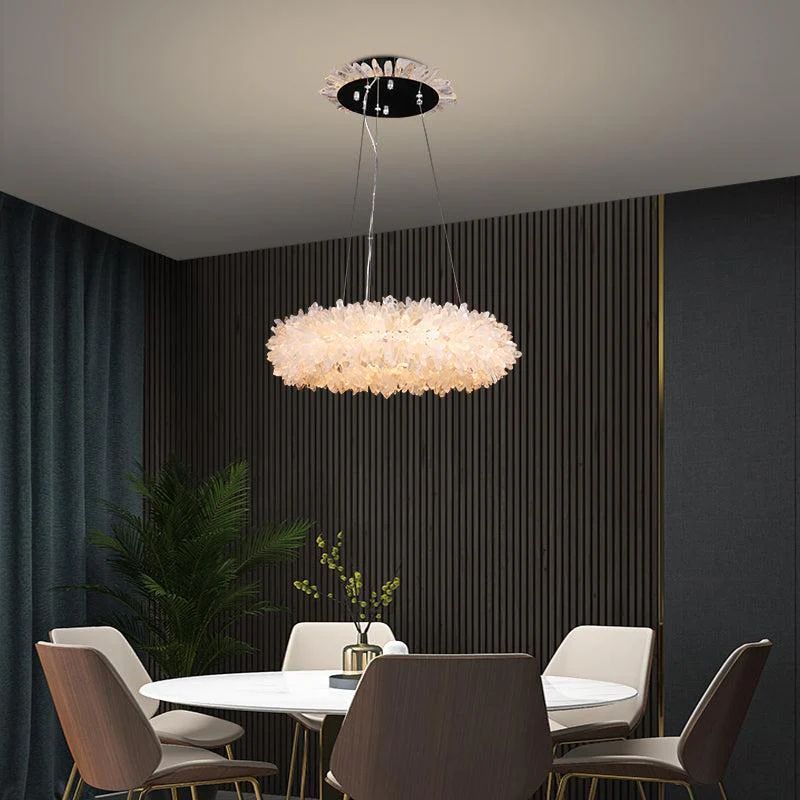Rose Rock Crystal Modern Chandelier Glamorous Pendant Lighting-Momo Lighting