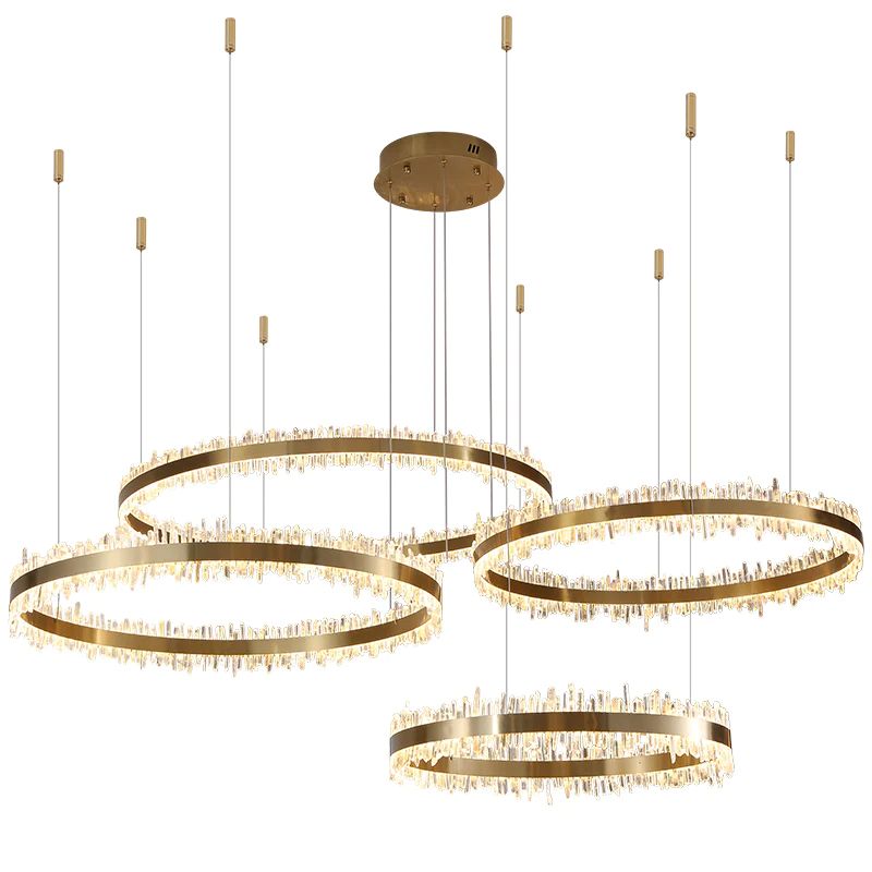 Rose Rock Crystal Rings Luxury Chandelier Modern Chandelier Dining Room-Momo Lighting