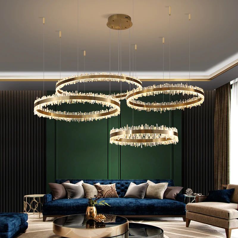 Rose Rock Crystal Rings Luxury Chandelier Modern Chandelier Dining Room-Momo Lighting