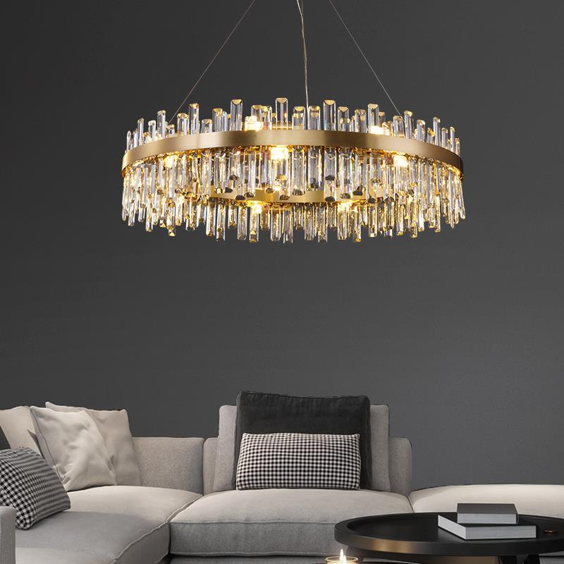 Round Ring Crystal Chandelier Luxury Modern Ceiling Fixtures Light For Living And Dining Room-Momo Lighting