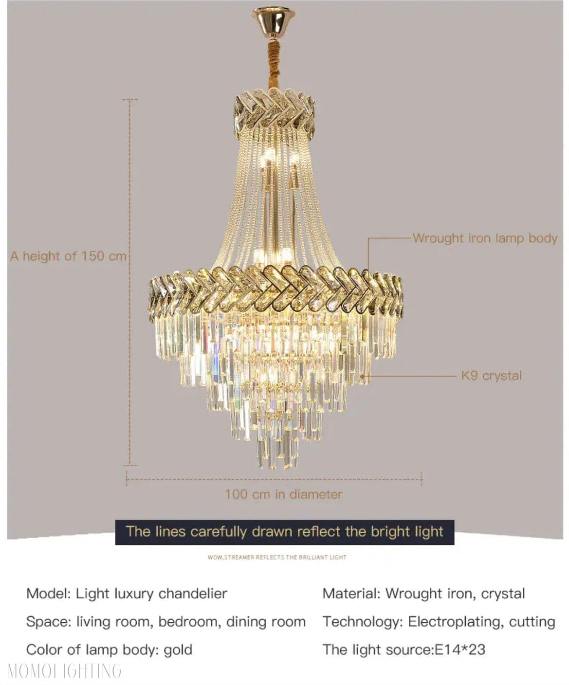 Royal Orchid Foyer & Staircase Chandelier-Momo Lighting