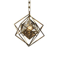 Rubik's cube Crystal Pendant Light Brass